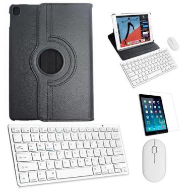 Imagem de Kit Capa 360 Preto / Teclado e Mouse branco e Película para iPad 2021 