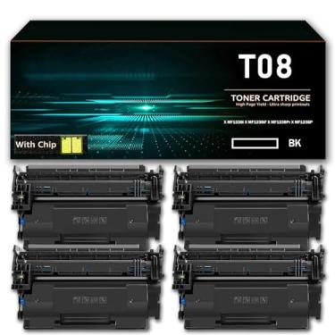 Imagem de Conjunto de cartuchos de toner premium T08 preto compatível com impressoras Canon imageCLASS X MF1238i X MF1238iF X MF1238Pr X MF1238P, fácil de adicionar pó, alto volume de impressão, com chip,