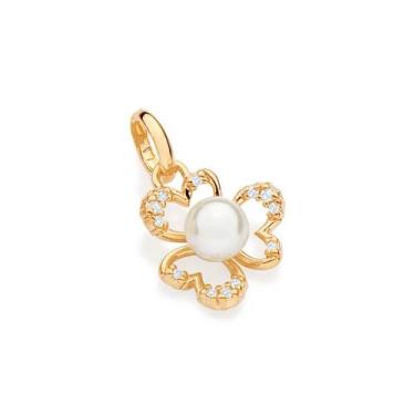 Imagem de Pingente banhado ouro 3x 24k 18k e 22k feminino flor cravejado pedra z