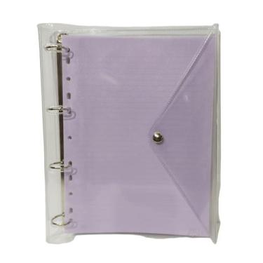 Imagem de Caderno Fichário Argolado Universitário PVC Pastel 96 Fls + 6 Divisóri