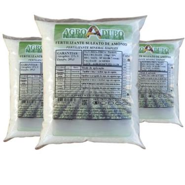 Imagem de Fertilizante Sulfato De Amônio 3Kg Adubo 100% Soluvel - AGROADUBO