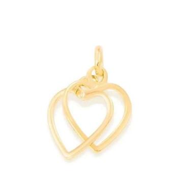 Imagem de Pingente banhado ouro 3x 24k 18k e 22k  feminino coraçoes vazados entr