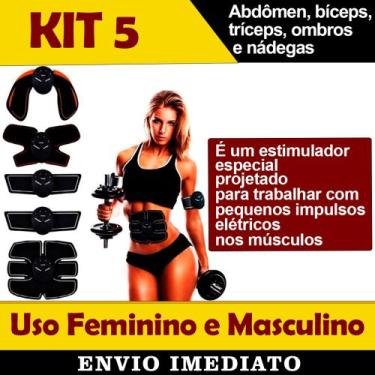 Imagem de Kit 5 Tonificador Muscular Elétrico 5 Em 1 Masculino e Feminino Usar e