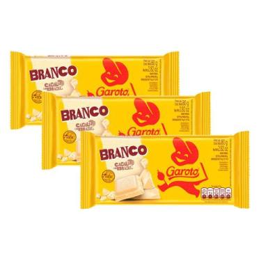 Imagem de Kit 3 Chocolate Garoto Branco 80g
