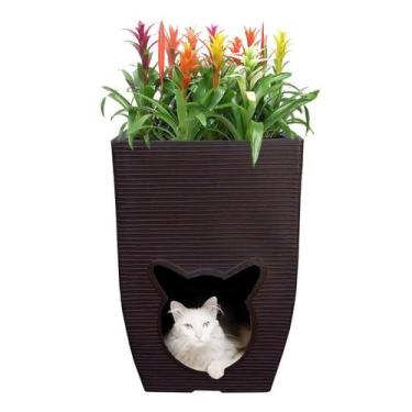 Imagem de Vaso De Planta Com Casa Caminha De Gato  Pet Cat Cave 60X40 - Foster P