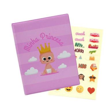 Imagem de Álbum de 500 fotos 10x15 Minha princesa Bebê Rosa + ADESIVO - TUDOPRAF