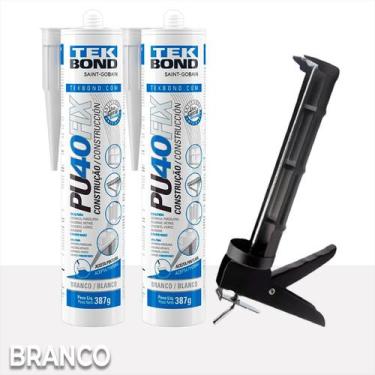 Imagem de Cola Fixa Adesivo Cuba Pu 40 Granitos 387g Kit 2 + Aplicador - tekbond