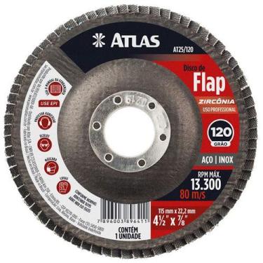Imagem de Disco Lixa FLAP Zirconia 115MM ATLAS Removedor Tinta, 120 GRÃO