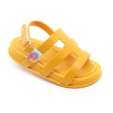 Imagem de Sandália Papete Plugt Infantil Menina Mini Bizz Colors Laranja Calce F