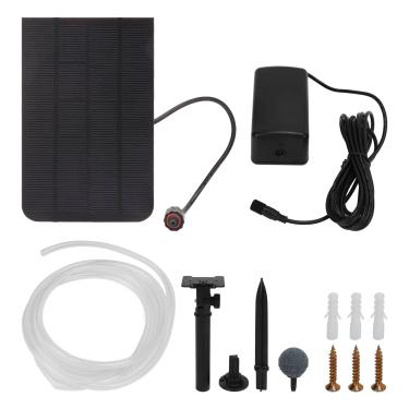 Imagem de Bomba de ar de aquário oxigenador, bomba de água solar, bomba de oxigênio solar bomba de oxigênio para tanque de peixes bolha de ar para tanque de peixes 2.5 w bomba de oxigênio de piscina de pes