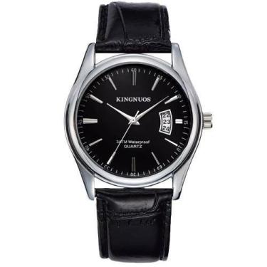 Imagem de Relógio Masculino Preto Metal Com Caixa Importado Luxo - KINGNUOS