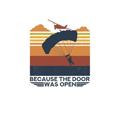 Imagem de Because The Door Was Open: Fallschirmsprung Notizbuch für Fallschirmspringer & Skydiver [Punktkariert]