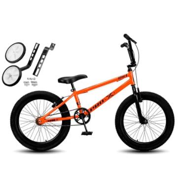 Imagem de Bicicleta Aro 20 BMX Infantil PRO X S1 V-Brake Com Rodinhas,Laranja Preto