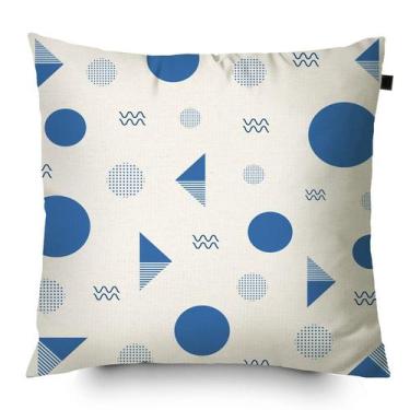 Imagem de Almofada Algodão Estampada Desenhos 40x40cm Azul - FASTLAR