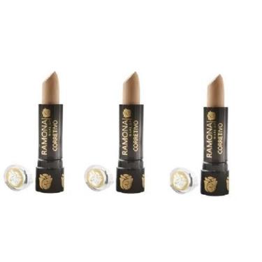 Imagem de Kit 3 Corretivo Bastão Cor 01 Claro 3,8gr - Ramona Make Up