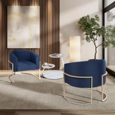 Imagem de Poltrona Angico Aço carbono Dourado - Drop mobiliário