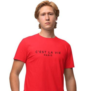 Imagem de Camisa Camiseta Estampada Masculina em Algodão 30.1 C'est la Vie Paris