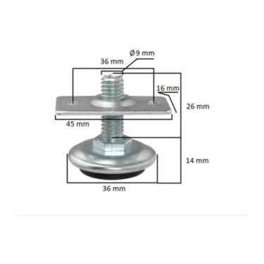 Imagem de Sapata Regulavel P/móveis 3/8 C/chapa Fixação 04 Unidades - comercial