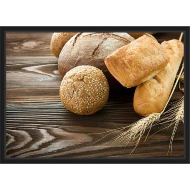 Imagem de Quadro Decorativo Padaria Cafeteria Pães Bolos Decorações Com Moldura 