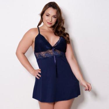Imagem de Camisola Gabriela Plus Size - C8421 - LKL Confecções, 50, Rosa, Claro