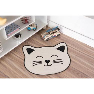 Imagem de Tapete Infantil Natural Formato de Gato Preto 56X64CM - FASTLAR
