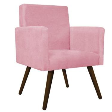Imagem de Conjunto Namoradeira e 02 Poltronas Beatriz Palito Tabaco Suede Rosa B
