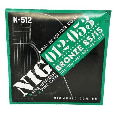 Imagem de Cordas Violão Nig Aço 12-53 Média Regular com bolinha + palheta + cord