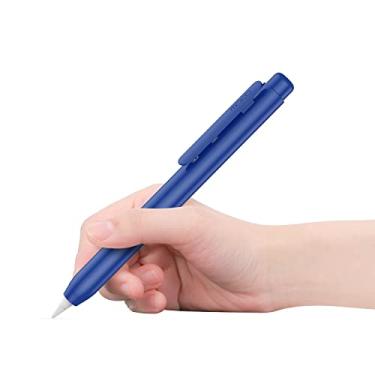 Imagem de Capa de suporte MoKo para Apple Pencil 1ª geração, retrátil, capa protetora para Apple Pencil de iPad, com clipe, azul marinho