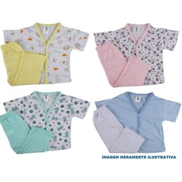 Imagem de Kit Pijama Conjunto Bebe Manga Curta Confortável - Batutinhas Baby, Az