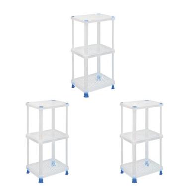 Imagem de Kit C/6 Estante Prateleira Retangular 3 bandejas Brasami