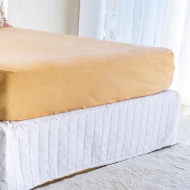 Imagem de Lençol de Malha Casal Com Elástico Confortável 1 Peça (Pêssego)