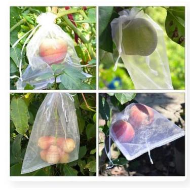 Imagem de 100 Saquinho organza protegue fruta no pé 10x15cm ecologica - OKABOX
