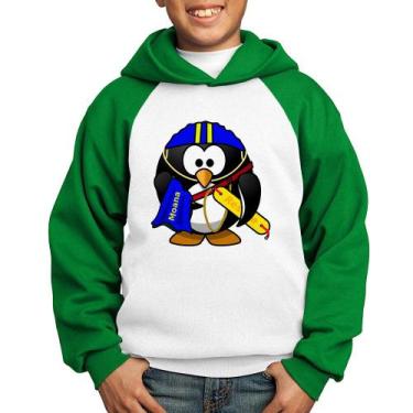 Imagem de Moletom Infantil Pinguim Salva Vidas - Foca na Moda, Branco, Verde, 12