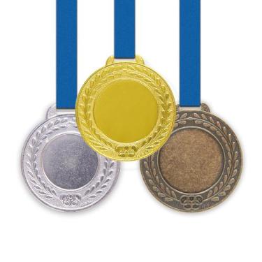 Imagem de 90 Medalhas Metal 55mm Lisa - Ouro Prata Bronze - Gedeval