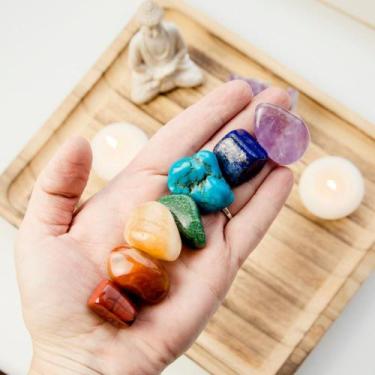Imagem de Equilíbrio dos Chakras Kit 07 Pedras Naturais - Cristais Rolados - Aro