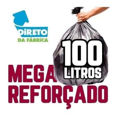 Imagem de Mega Reforçado Saco De Lixo 100 Litros 200 Un Preto - HIGIPACK