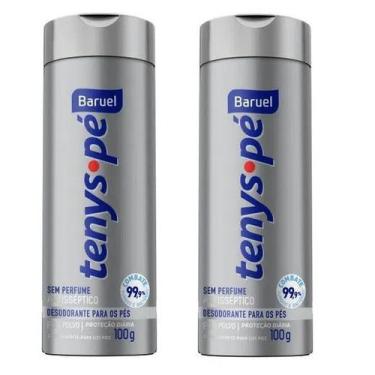 Imagem de Kit 2 Desodorante Antisséptico em Pó para Pés Tenys Pé 100g - Baruel 