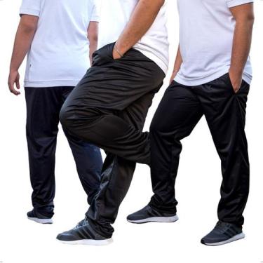 Imagem de KIT 3 Calças Jogger Plus Size Lisa Masculina Elástico na Barra 106 - K