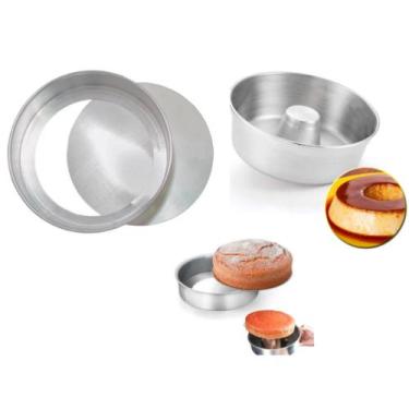 Imagem de Kit De 1 Forma Fundo Falso De 25 cm + 1 Forma De Bolo Pudim De 20 cm A