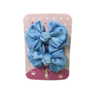 Imagem de Conjunto Cartela Com 2 Laços infantil Lacinho De Cabelo Presilha Acess