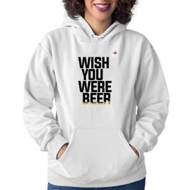 Imagem de Moletom Feminino Wish you were beer - Foca na Moda, Branco, GG