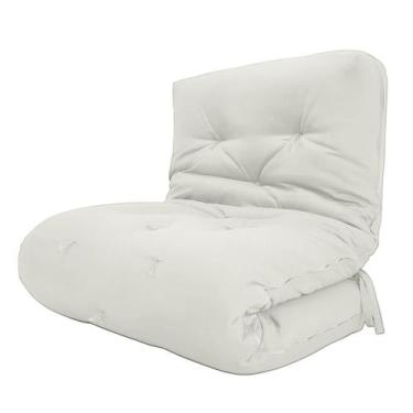 Imagem de Futon Solteiro Dobrável Oriental Confort Plus Branco Off Acquablock - 