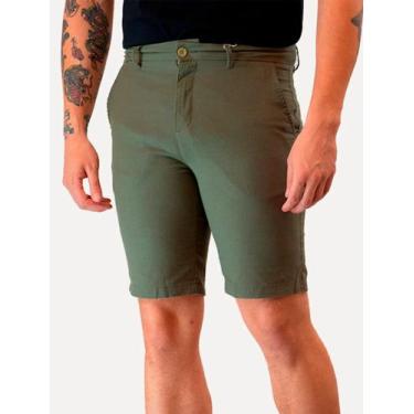 Imagem de Bermuda Original Penguin Chino Stretch Linho Verde Escuro, 46, Verde