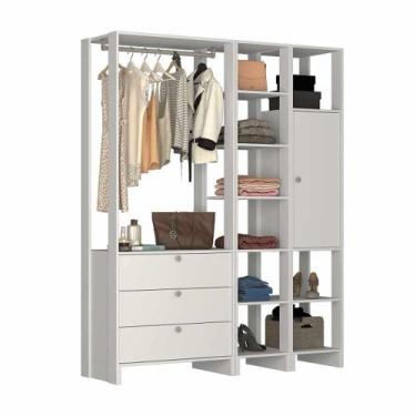 Imagem de Closet com 1 Cabideiro, 1 Porta com 2 prateleiras e 10 nichos EY102-4-