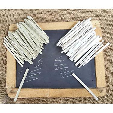 Imagem de Creative Zone Writing Lápis de giz de ardósia natural de pedra calcária natural – Pacote com 30 peças (giz Saleti), branco