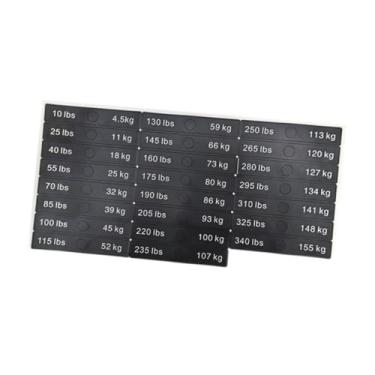 Imagem de rockible Pilha de peso etiquetas decalques pilha de peso etiquetas equipamentos de fitness acessórios da máquina treinamento de força número de peso adesivos, 10 a 340 Libras, 12cmx2cm