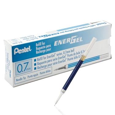 Imagem de Pentel Refil de tinta para caneta de gel líquido EnerGel (0,7 mm), ponta de agulha, tinta azul, 1 pacote (LRN7-C)