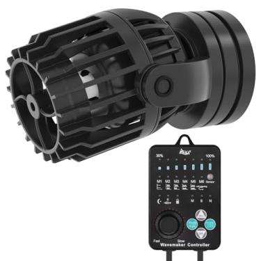 Imagem de AQQA Wave Maker Para Bomba De Circulação De Aquário Com Controlador, Cabeça De Potência Cc 2113Gph Com Base De Sucção Magnética Forte, Wavemaker De Aquário Giratório 360° Para Tanque De Água Salgada