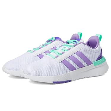 Imagem de adidas Tênis de corrida feminino Duramo SL, Branco/Violet Fusion/Pulse Mint, 12.5 Little Kid