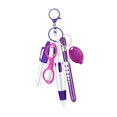 Imagem de YIJU Conjunto de canetas de enfermeira, tesouras dobráveis, multiuso, presente para o dia das enfermeiras, caneta marcadora, chaveiro de enfermagem, Tolet